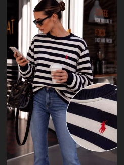 Bluza w czarno-śmietankowe paski